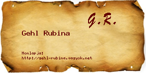 Gehl Rubina névjegykártya